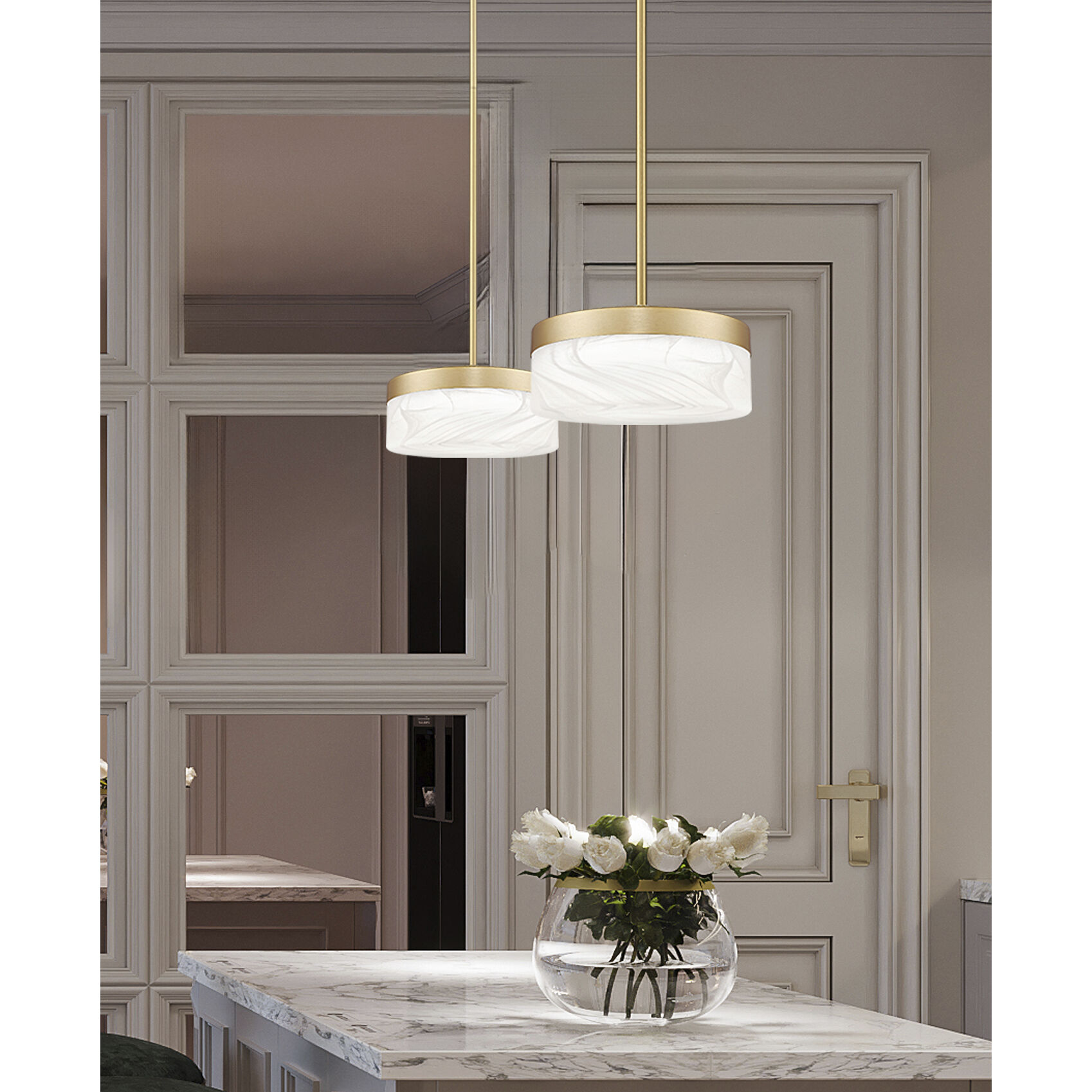 Renaud Pendant Ceiling Light in Modern Gold