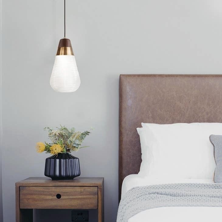 Sunset 1 Light 9 inch Walnut and Weathered Brass Pendant Ceiling Light