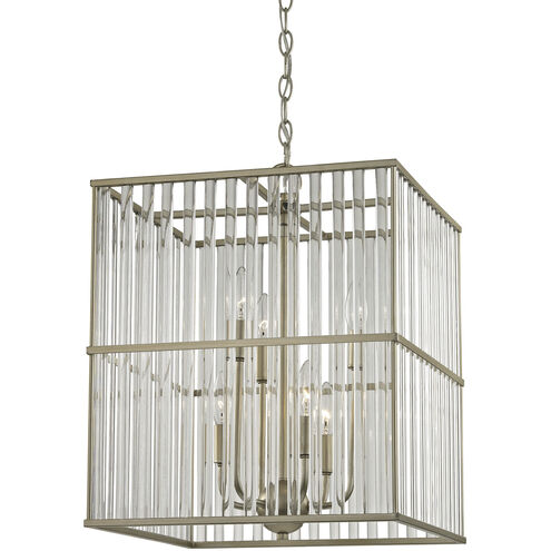 Ridley 6 Light 16 inch Aged Silver with Clear Chandelier Ceiling Light