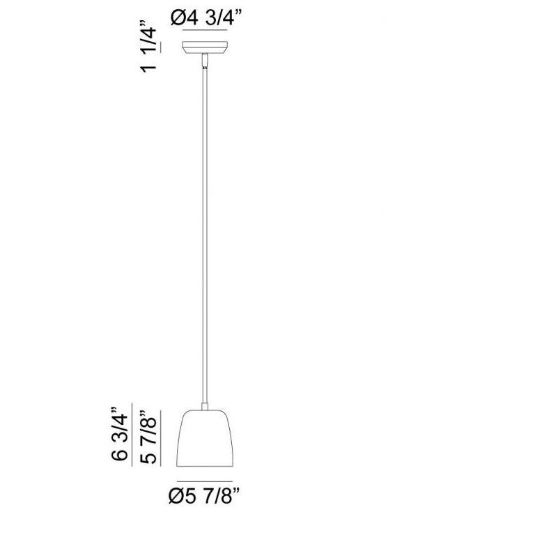 Luca 1 Light 6 inch Black Pendant Ceiling Light