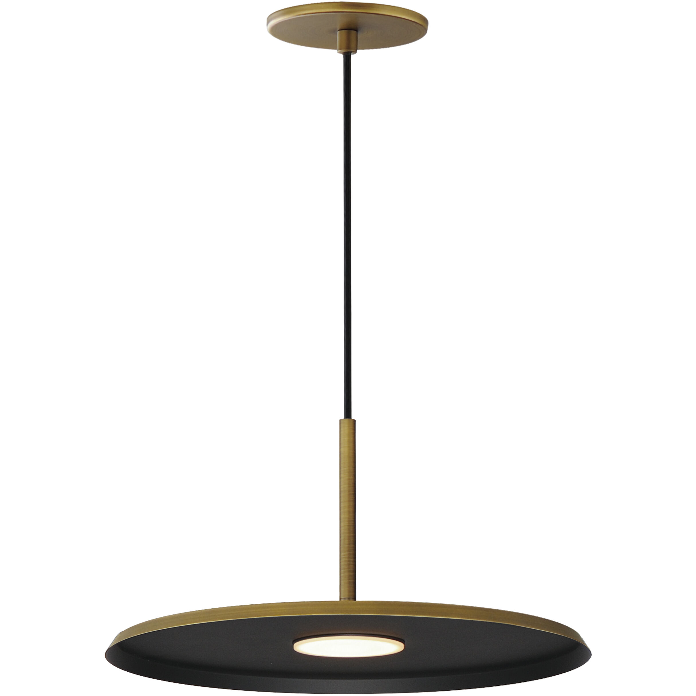 Berliner LED 13.75 inch Antique Brass Single Pendant Ceiling Light