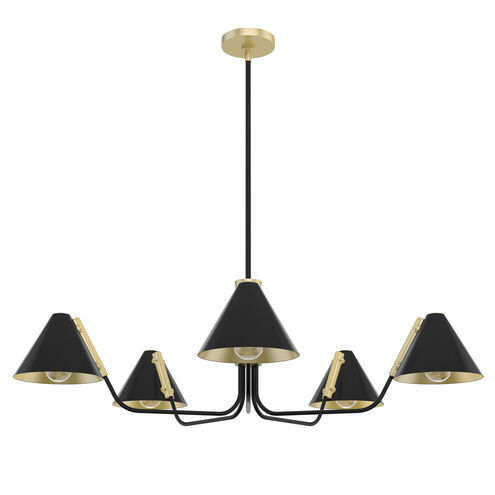 Grove Isle 5 Light 41 inch Matte Black Chandelier Ceiling Light