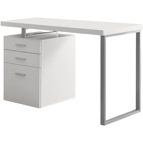 Ramapo 47 X 24 inch White and Silver Computer Desk