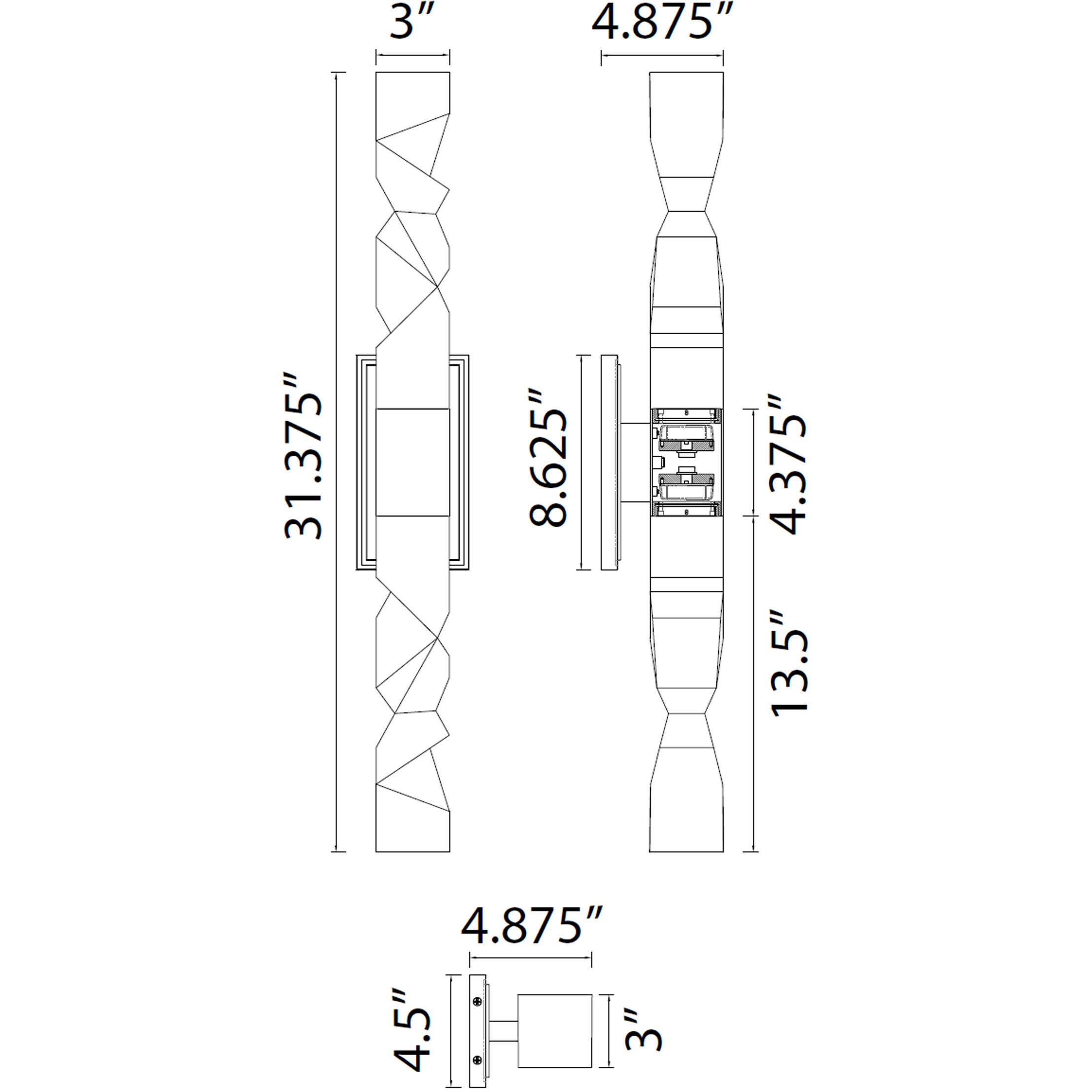 Mamadim 2 Light 4.5 inch Matte White Wall Sconce Wall Light