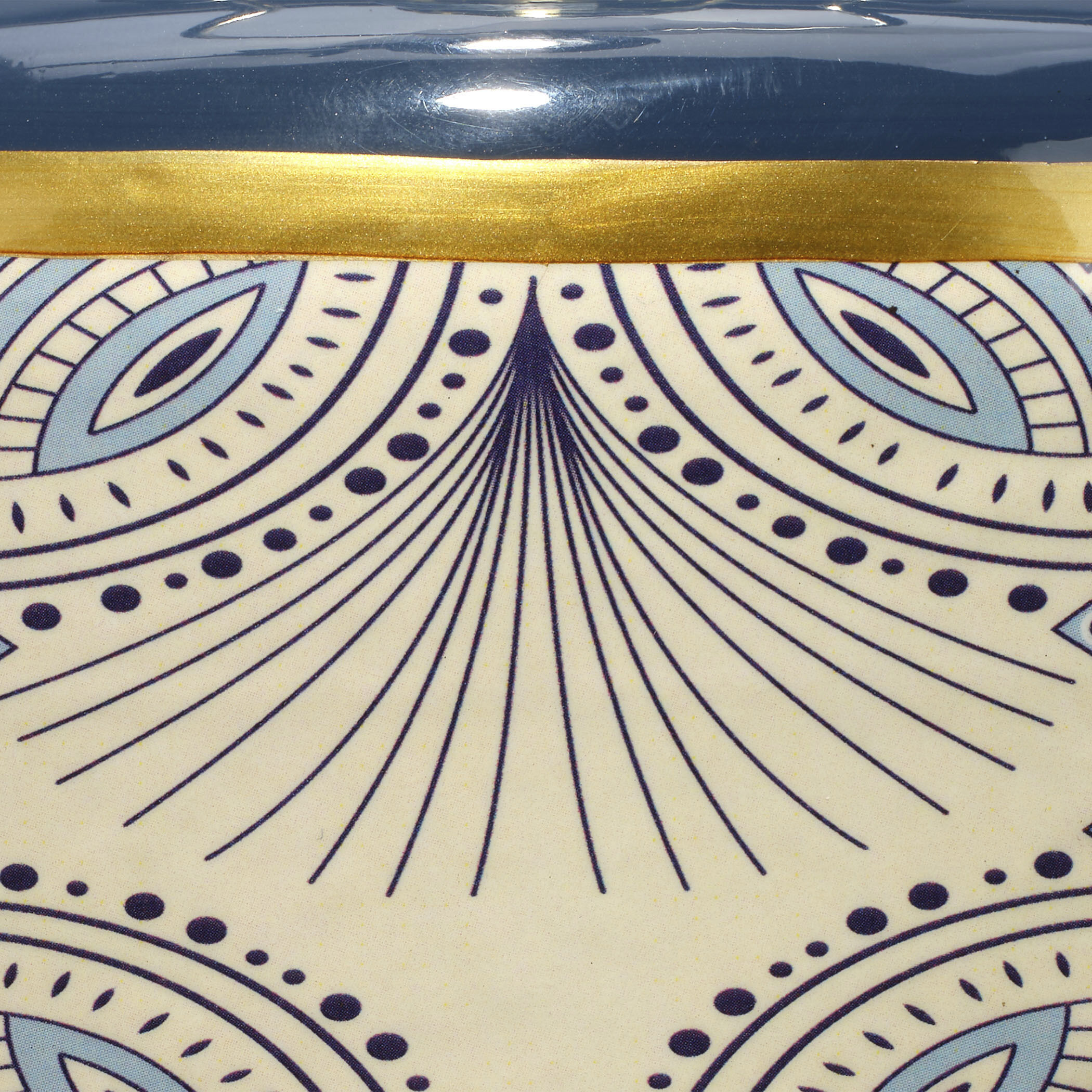 Harlequin 31 inch 100.00 watt Cream and Green Patterned Table Lamp Portable Light, Inline