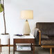Concord 30 inch 100.00 watt Walnut and White with Weathered Brass Table Lamp Portable Light