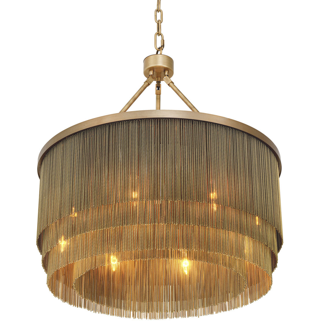 Tissot 8 Light 23.62 inch Antique Brass Chandelier Ceiling Light, Small