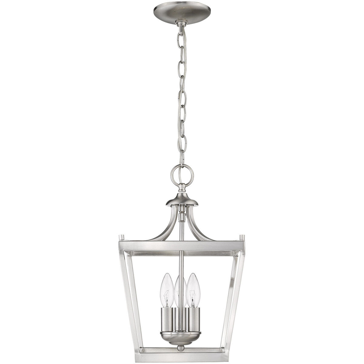 Kennedy 3 Light 10 inch Satin Nickel Chandelier Ceiling Light