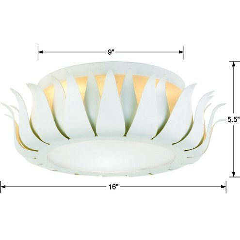 Broche 3 Light 16 inch Matte White Flush Ceiling Light