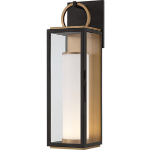 Gareth LED 22.75 inch Patina Brass/Textured Black Exterior Wall Sconce