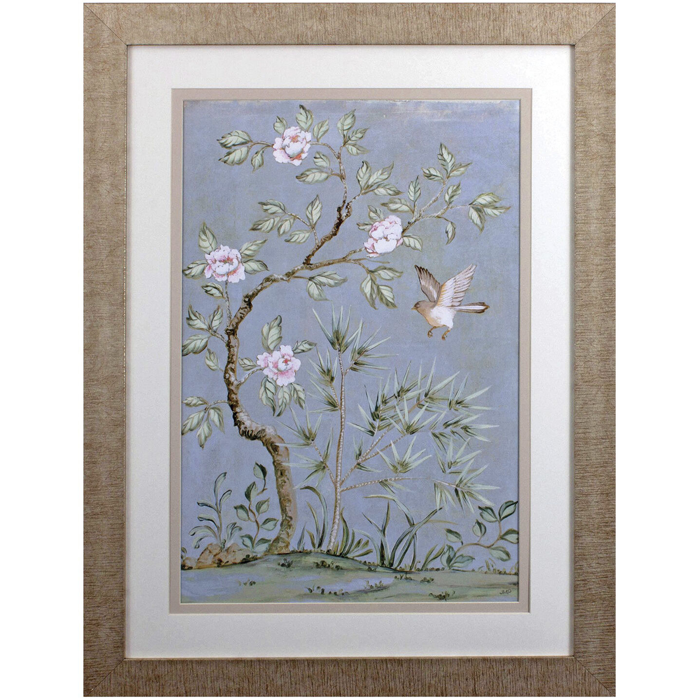 Spring Mural Blue and Green and Pink and Neutral Framed Art, Propac