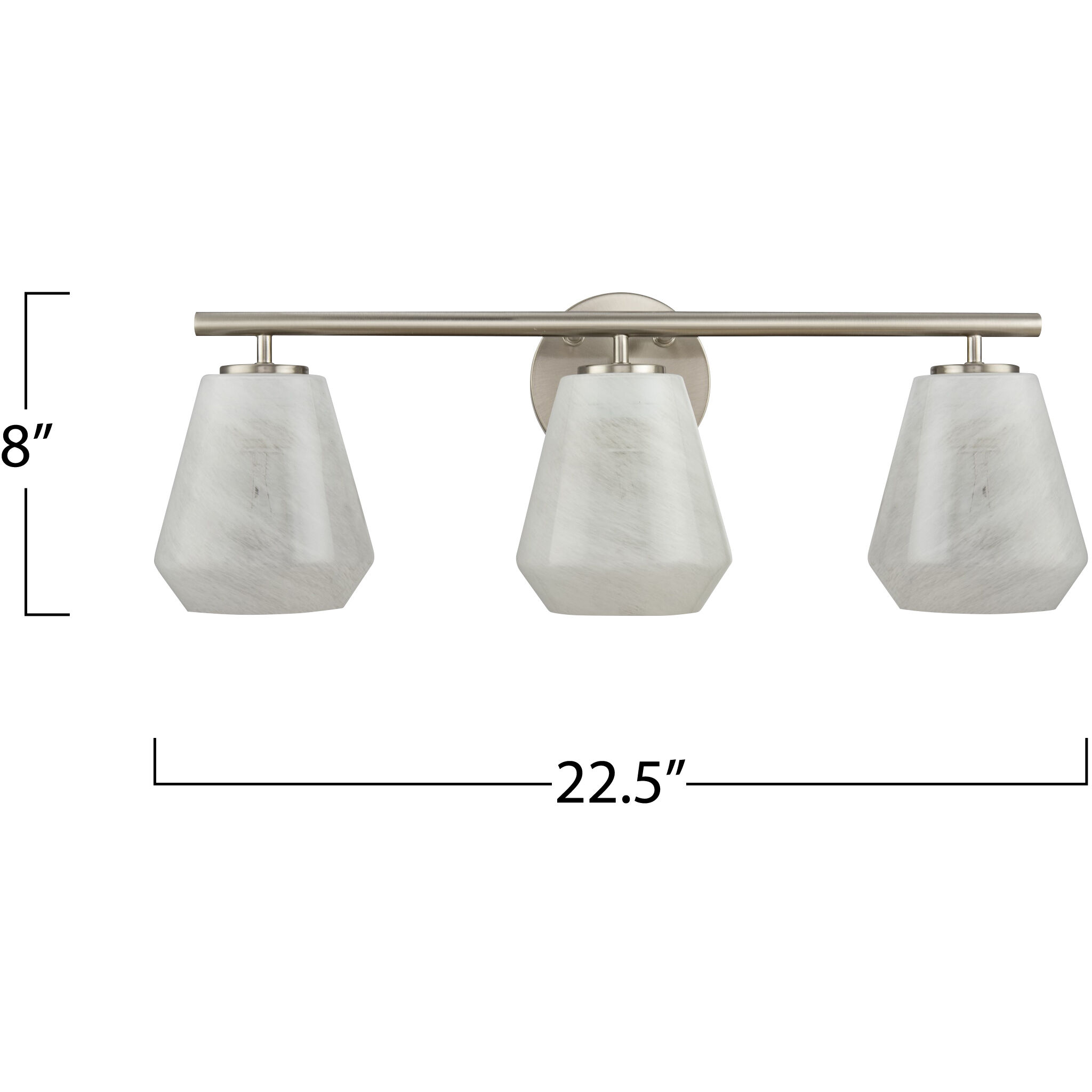 Brooke 3 Light 22.5 inch Brushed Nickel Bathroom Vanity Wall Light