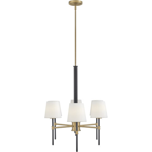 Saunders 6 Light 45 inch Black with Lacquered Brass Chandelier Ceiling Light