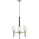 Saunders 6 Light 45 inch Black with Lacquered Brass Chandelier Ceiling Light