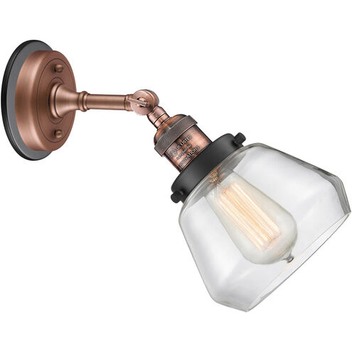 Franklin Restoration Fulton 1 Light 7 inch Antique Copper Sconce Wall Light in Clear Glass