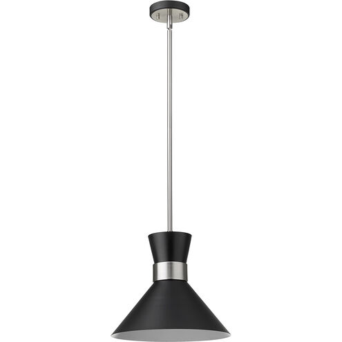 Soriano 1 Light 13.25 inch Matte Black and Brushed Nickel Pendant Ceiling Light