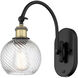 Ballston Athens Twisted Swirl LED 6 inch Black Antique Brass Sconce Wall Light