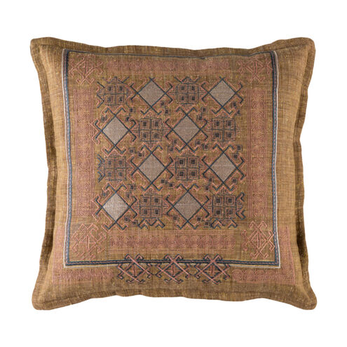 Litavka 22 X 22 inch Camel/Pale Pink/Charcoal/White Pillow Kit