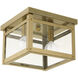 Milford 2 Light 8 inch Antique Brass Flush Mount Ceiling Light
