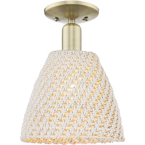 Natural Ballston Dome 1 Light 9 inch Antique Brass Semi-Flush Mount Ceiling Light