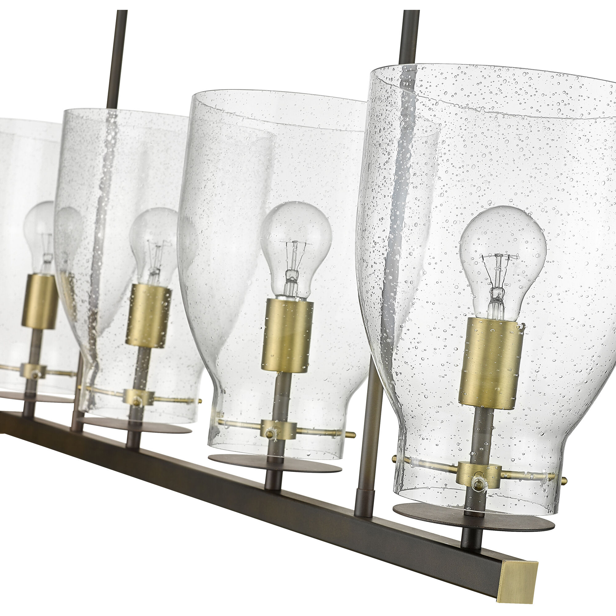 Shelby 4 Light 40 inch Oil Rubbed Bronze and Antique Brass Chandelier Ceiling Light