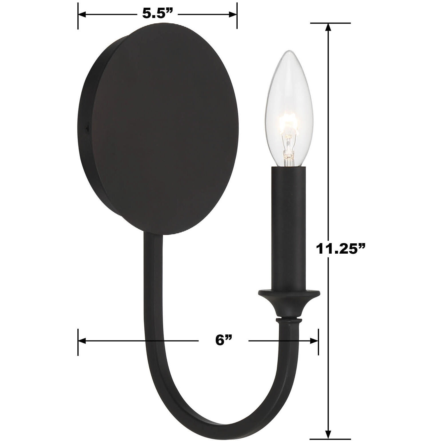 Stone Canyon Sconce Wall Light in Black