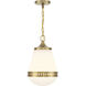 Endura 1 Light 10 inch Warm Brass Pendant Ceiling Light, Lighting One