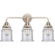 Nouveau 2 Canton 3 Light 24 inch Polished Nickel Bath Vanity Light Wall Light in Seedy Glass