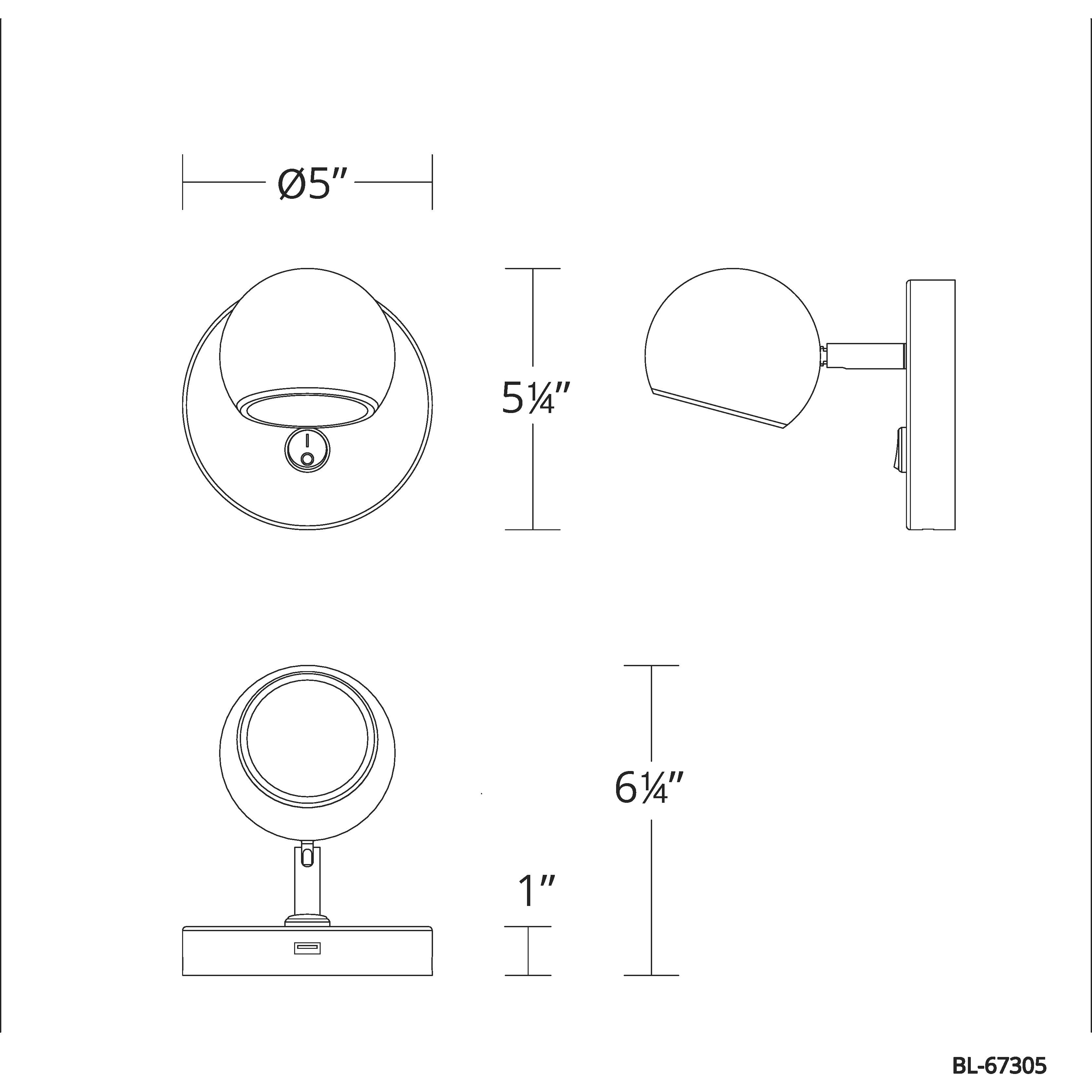Duplex Reading Light Wall Light in Aged Brass, dweLED