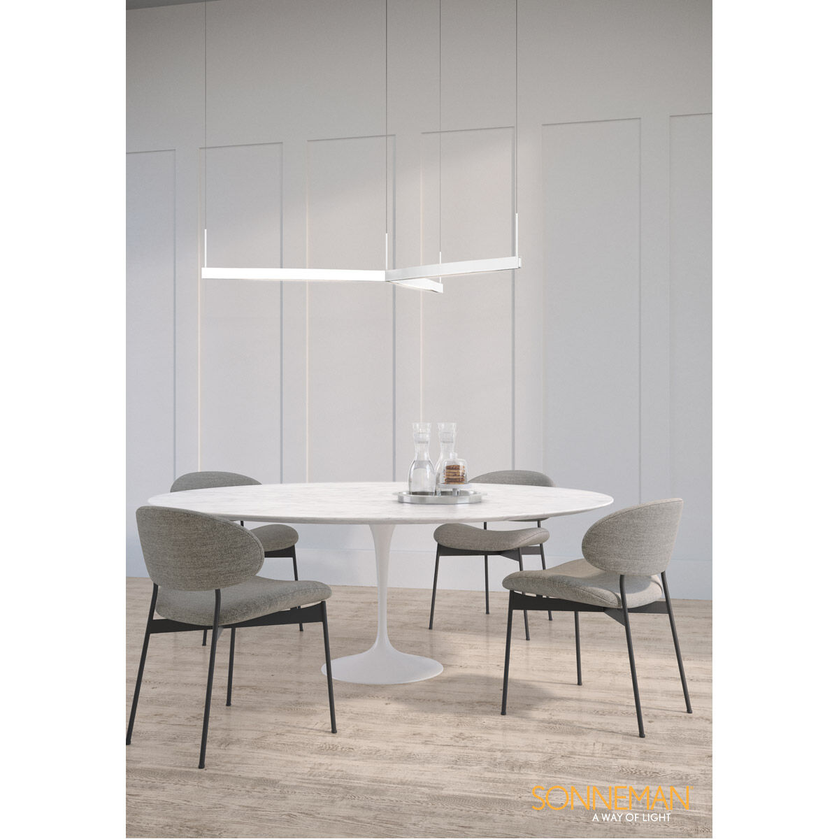 Ola LED 55 inch Satin White Pendant Ceiling Light