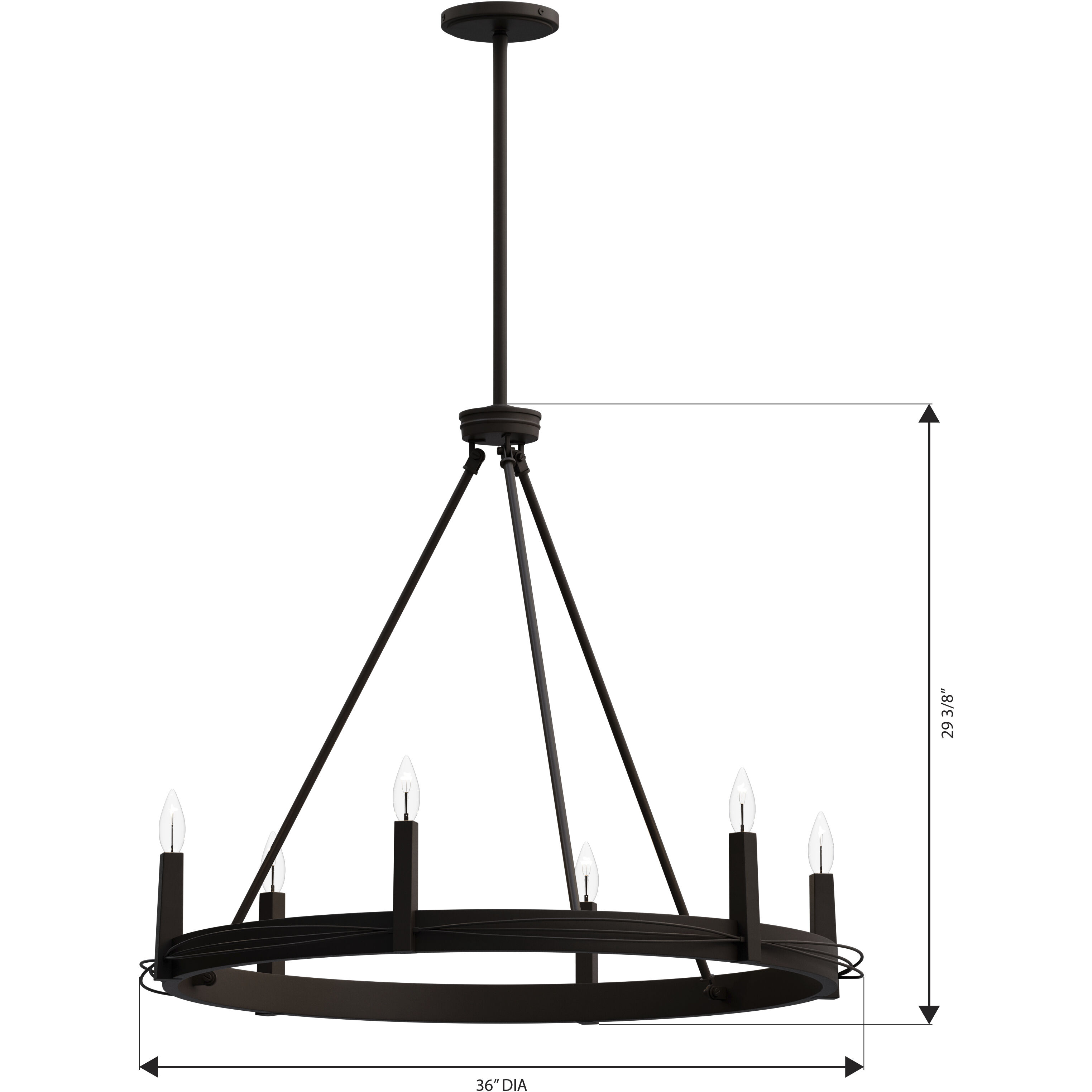Dalvor 6 Light 36 inch Dark Bronze Pendant Ceiling Light