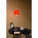 Sirena 1 Light 7.9 inch Chrome Pendant Ceiling Light in Red Glass