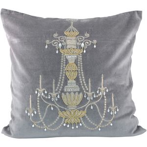 Chandelier 20 X 5.5 inch Gray with Gold Pillow, 20X20