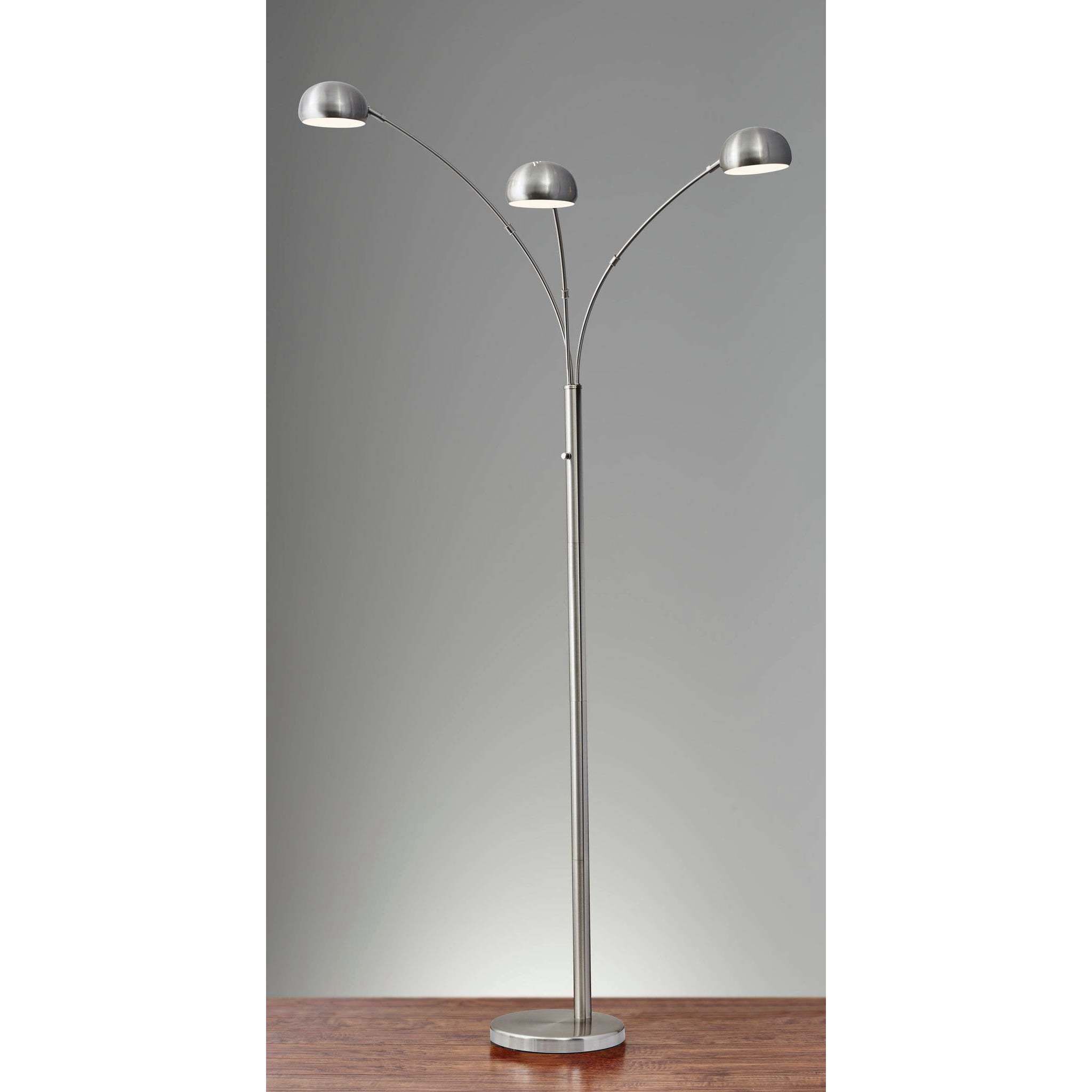 Domino 84 inch 40 watt Brushed Steel Arc Lamp Portable Light