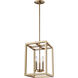 Moffet Street LED 10.5 inch Satin Brass Foyer Pendant Ceiling Light, Small