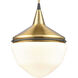 Mid-Century Schoolhouse 1 Light 12 inch Satin Brass with Matte Black Mini Pendant Ceiling Light