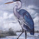 Ogling Egret Deep Blue-Grey-and White Multi-color-Painted Wall Art