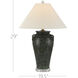 Junko 29 inch 150 watt Green and Clear Table Lamp Portable Light