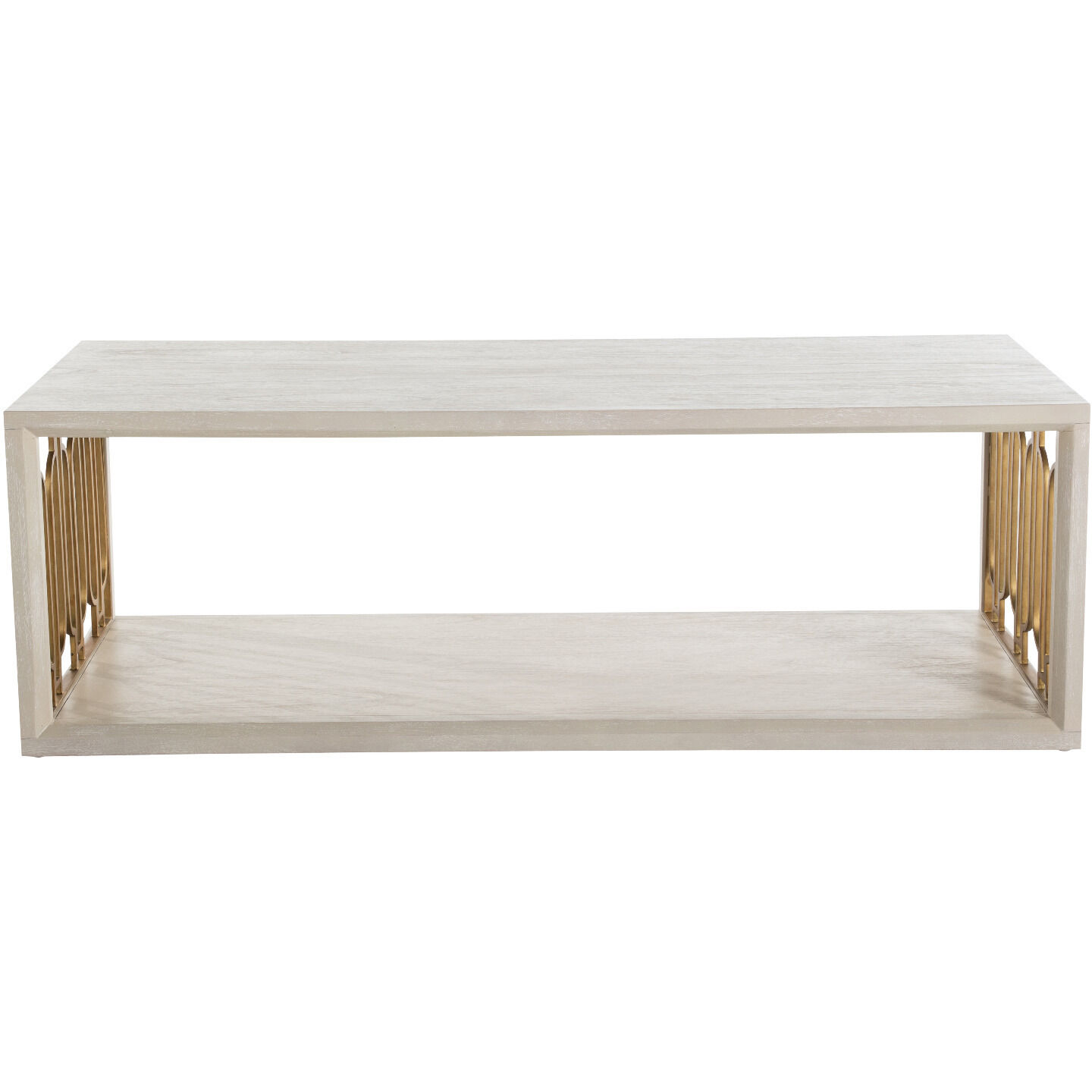 Ainsworth 54 X 21 inch Cerused White / Stained Gold Coffee Table