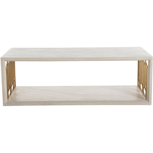 Ainsworth 54 X 21 inch Cerused White / Stained Gold Coffee Table