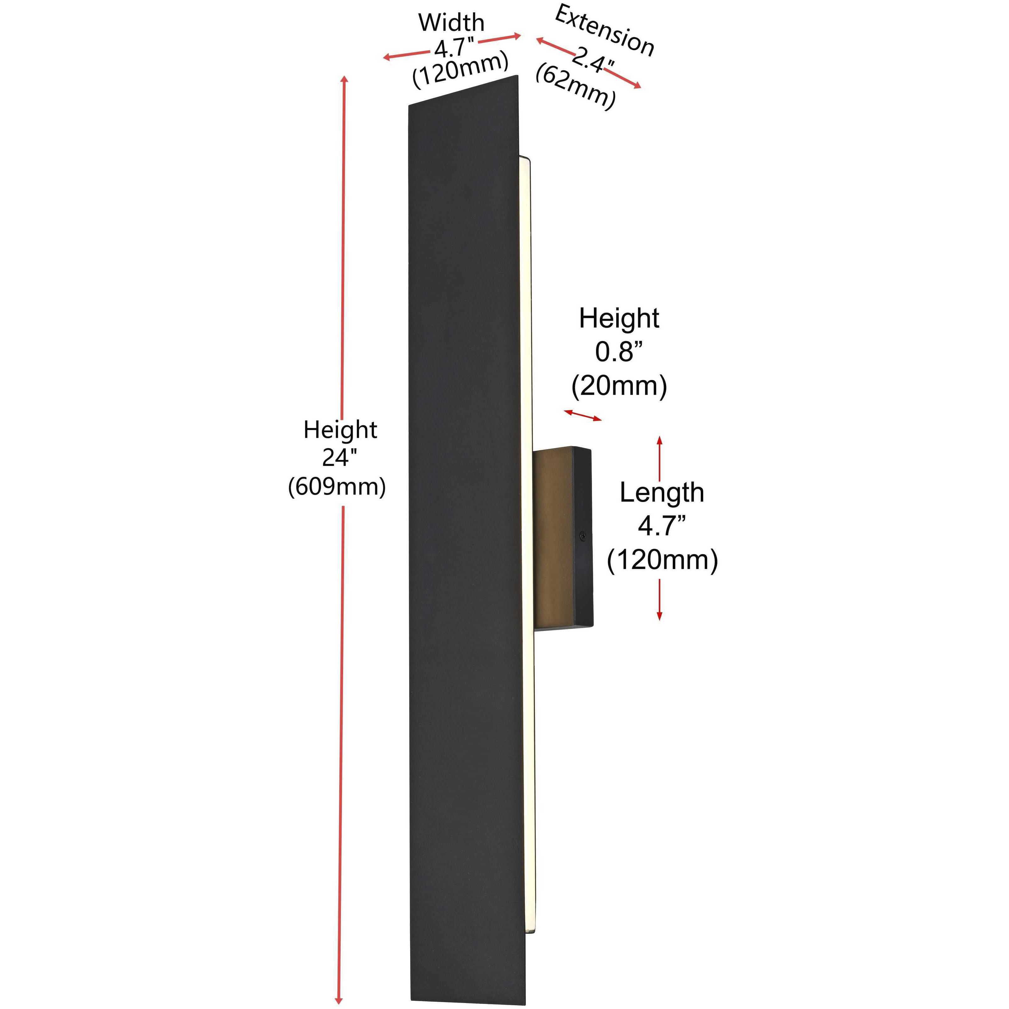 Waylen 2 Light 24 inch Black Outdoor Wall Sconce