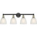 Castile 4 Light 33 inch Black Antique Brass Bath Vanity Light Wall Light in White
