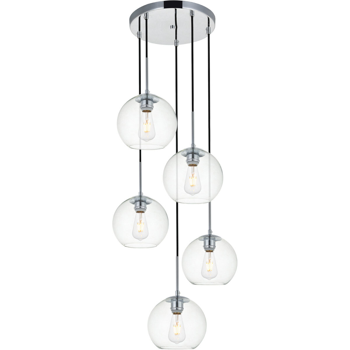 Baxter 5 Light 18 inch Chrome Pendant Ceiling Light