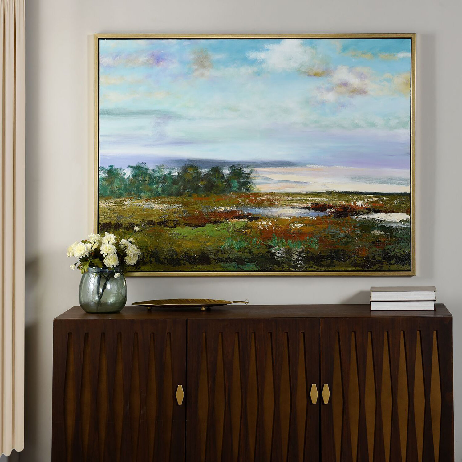 Cameron Blue and Green and Multicolor and Gold Wall Art