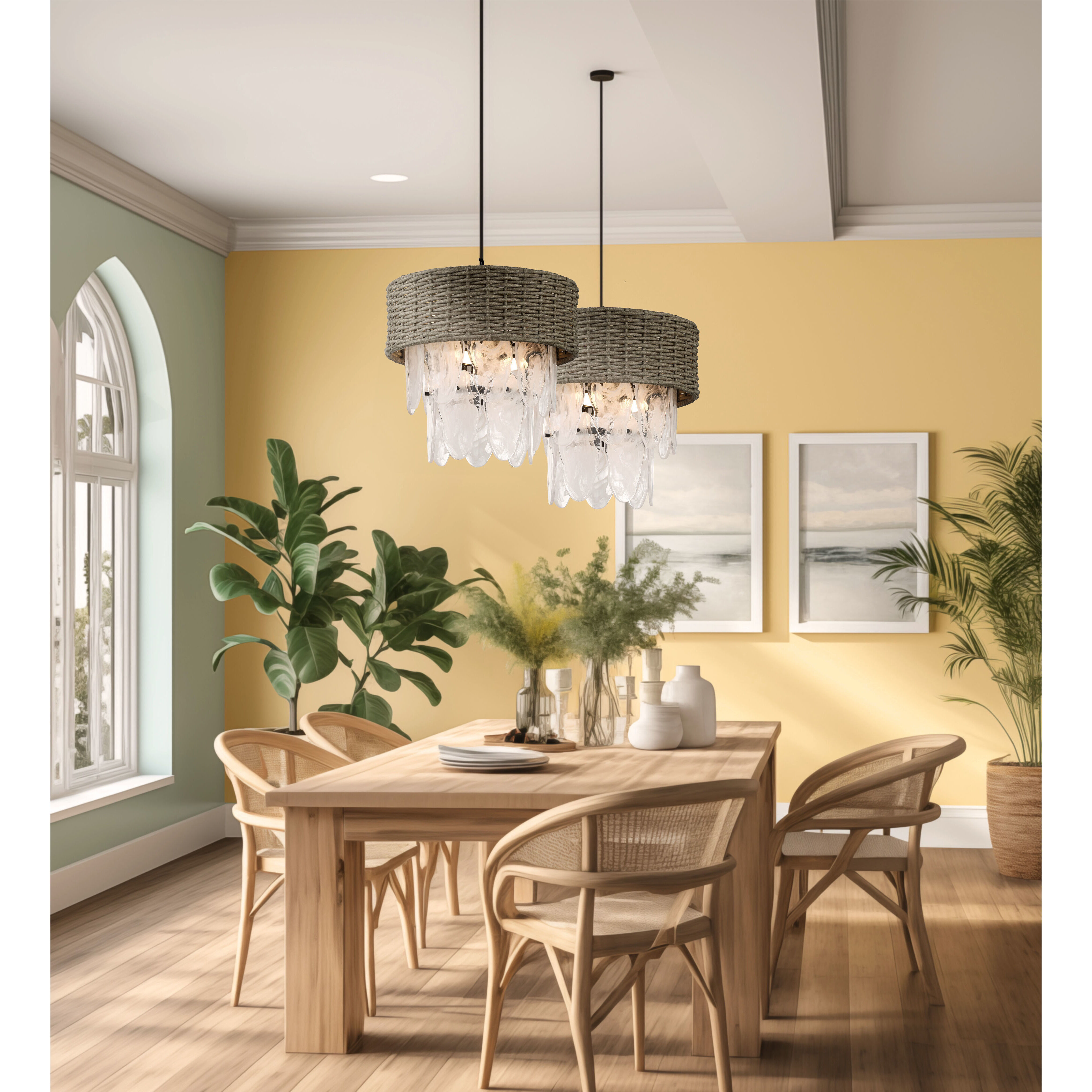 Breakers Isle 6 Light 20 inch Coal Semi Flush Ceiling Light