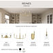 Reines 3 Light 22.75 inch Brushed Gold Bath Vanity Wall Light