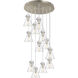 Newton Cone 12 Light 27.25 inch Brushed Satin Nickel Multi Pendant Ceiling Light in Seedy Glass