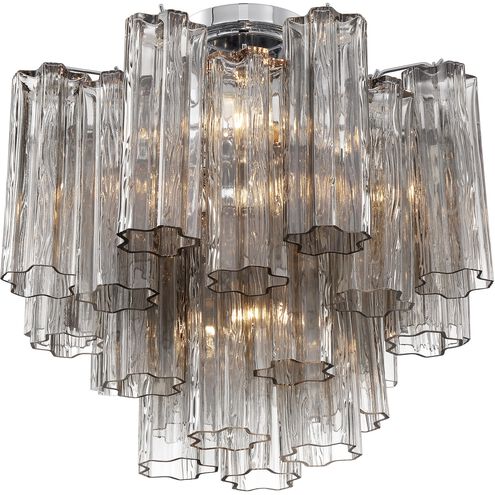 Addis 4 Light 17.75 inch Polished Chrome Semi Flush Ceiling Light in Smoke