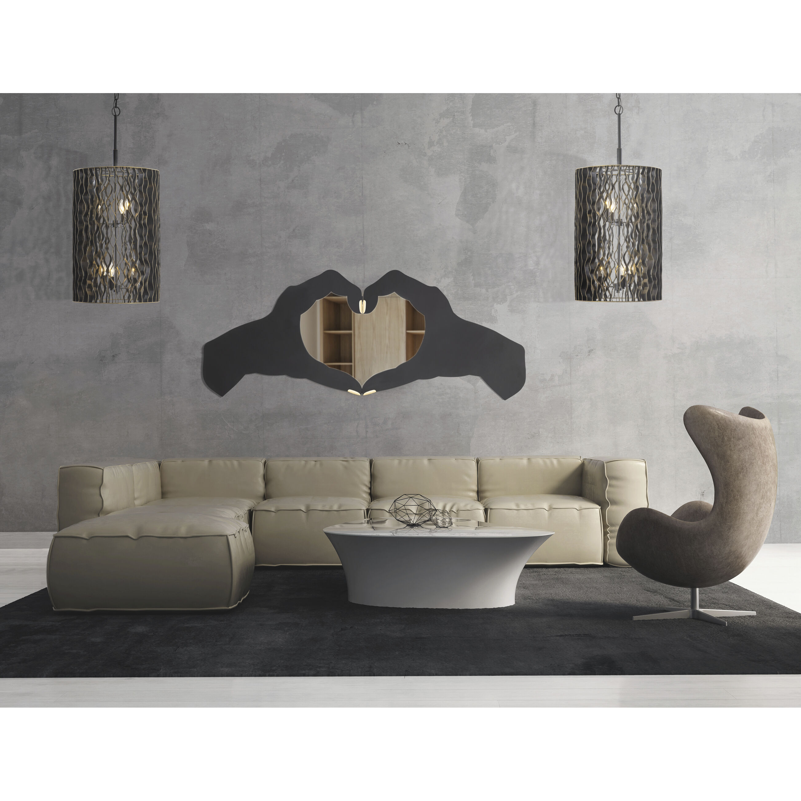 Estela 6 Light 16 inch Matte Black and French Gold Foyer Pendant Ceiling Light, Smithsonian Collaboration