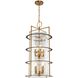 Burford LED 15 inch Brass and Black Chandelier Ceiling Light